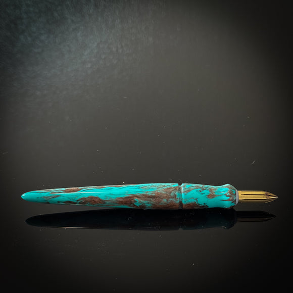 Teal and Bronze Mini Contoured Nib Holder