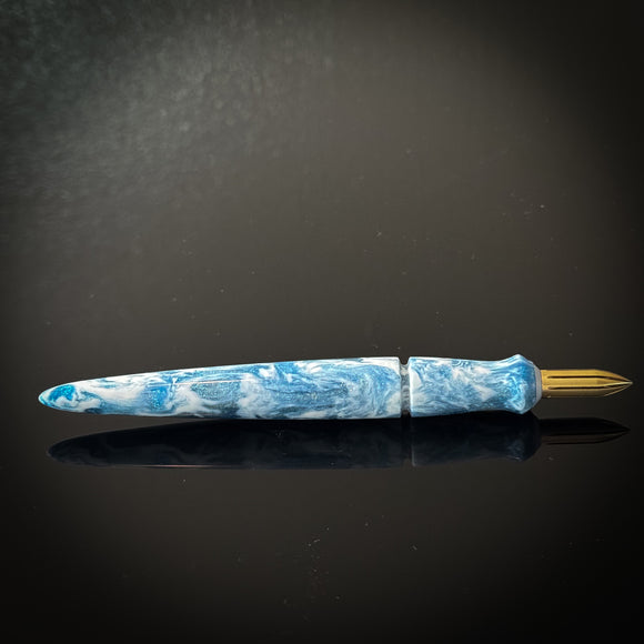 Carolina Blue  and White Mini Contoured Nib Holder