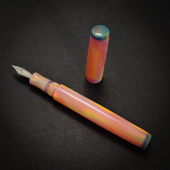 Translucent Salmon Pink OPAREX  Westwood Model with Miracle Garden Gray -  Jowo Nib