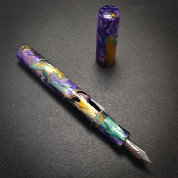 Mardi Gras Confetti Extra Long Arlington Model - Bock Nib