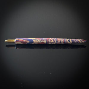 Blue Red and Cream Ebonite Slim Style Nib Holder