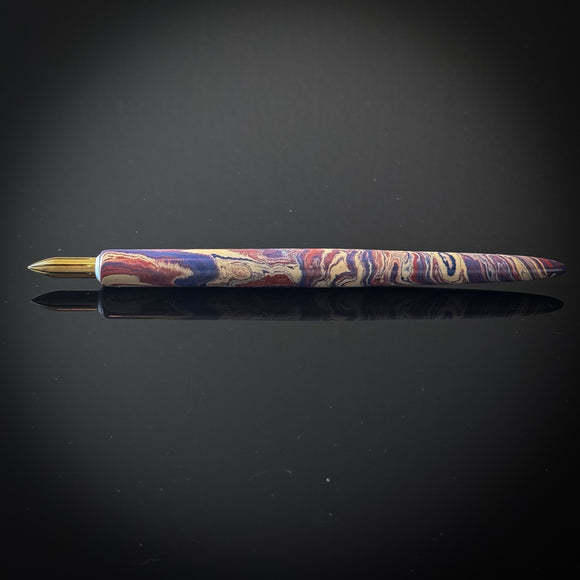 Blue Red and Cream Ebonite Slim Style Nib Holder