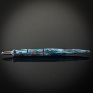 Teal, Green and Silver Contoured Nib Holder