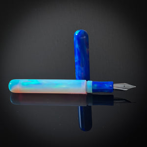 Blue Sunset and White OPAREX Elliott Model with Cherry Lovers accents  -  Jowo Nib